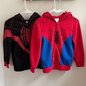 Kids Spider-Man Inspired Zip Hoodies - Red/Black size 7-8